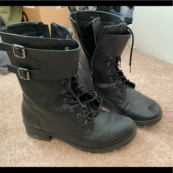 wide calf combat boots